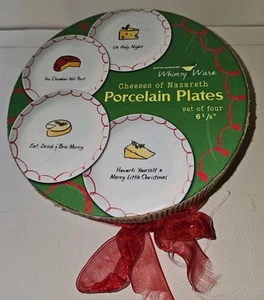 Lot de 4 assiettes en porcelaine Boston Warehouse Whimsy Ware fromages of Nazareth - Photo 1/6