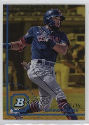 2022 Bowman Heritage Chrome Prospects Yellow Refractor /75 George Valera - Image 1 of 2
