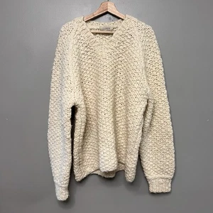 Suéter para mujer J Crew cuello en V 100 % lana tejido a mano crema talla XL - Imagen 1 de 7