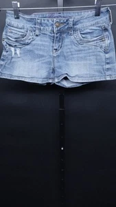 Vintage Y2K dELiA*s Morgan Distressed Denim Shorts Juniors 1/2 Low Rise Blue - Picture 1 of 8