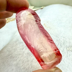 LAB CREATED 46.81 G SUNRISE PEACH PADPARADSCHA ORANGE SAPPHIRE ROUGH CORUNDUM - Picture 1 of 3