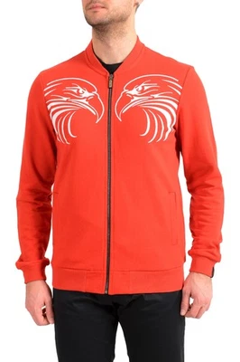 Roberto Cavalli Sport Men's Red Full Zip Graphic Print Track Bomber Jacket - Image 1 of 4