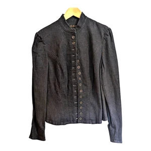 Ralph Lauren Denim Tribeca Camisa Chaqueta Mujer Grande Azul Algodón Ajustado Nueva - Imagen 1 de 9