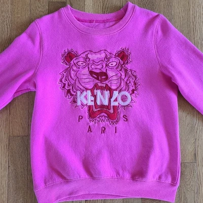 Sudadera Kenzo Para Mujer S Rosa Tigre Bordada Cuello Redondo Barbiecore Pullover Foto 1 de 4