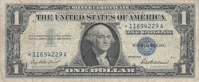 USA   ** $1  Series of 1957  Block  * - A   *Star Note*  Circulated Banknote FY - Image 1 of 2