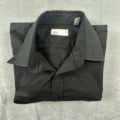 Nordstrom Rack Trim Fit Mens 16 1/2 34-35 Easy Care Black Long Sleeve Shirt - Image 1 of 4