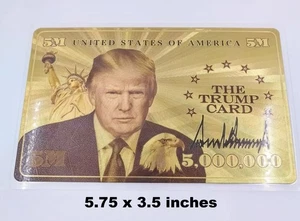 Tarjeta de oro de 5 millones de Donald Trump 2025 presidente de Estados Unidos 5M The Trump Card - Imagen 1 de 2