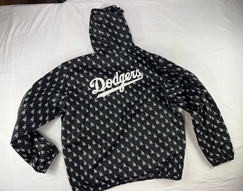 Los Angeles Dodgers Jacket Mens XL Black G-III Sports 2007 All Over Print Cover