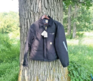 Chaqueta de Trabajo Vintage Y2k / Años 2000 Carhartt J002 Negra Ártica / Grande / Acolchada - Imagen 1 de 9