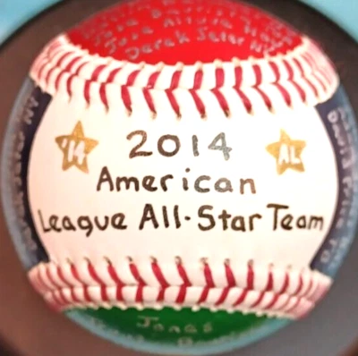 РАСПИСАННЫЙ ВРУЧНУЮ БЕЙСБОЛ 2014 АМЕРИКАНСКАЯ ЛИГА КОМАНДА ВСЕХ ЗВЕЗД ФОРЕЛЬ ДЖЕТЕР РАСПРОДАЖА + - Изображение 1 из 4