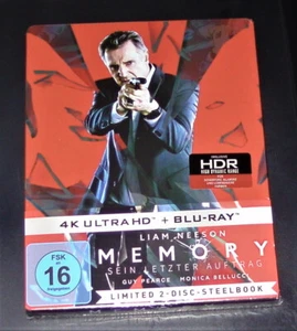 Memory Sein Letzter Auftrag Limitierte Steelbook 4K UHD Blu Ray + Blu Ray Neu - Picture 1 of 4