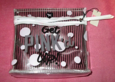 Victoria's Secret PINK "Get Pink'd Up" Zipper Travel / Makeup Case 8"x9"x3.5"  — 第 1/3 张图片