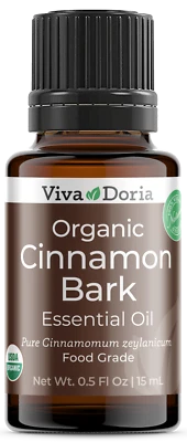 Viva Doria Pure Certified Organic Cinnamon Bark Essential Oil, Food Grade 15 mL