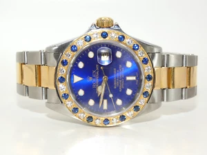 $12000 Estate 3CT Diamond Bezel Rolex Submariner 16613 Two-Tone Oyster Band 40mm - Picture 1 of 9