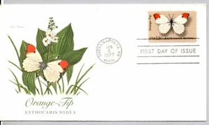 #1715 ORANGE-TIP BUTTERFLY STAMP FIRST DAY OF ISSUE FLEETWOOD FIRST DAY COVER - Picture 1 of 1