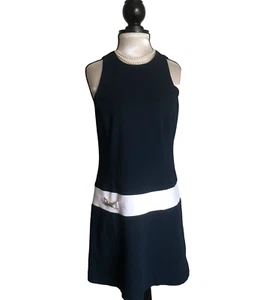 WORTH New York Navy/White Sleeveless Marine Style Mini Dress Size 6 - Picture 1 of 9