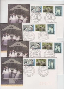 Stamps AAT Antarctic Regional Wildlife 2 set of 3 covers set of 4 base postmarks - Picture 1 of 1