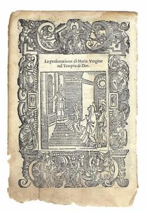 Stampa old print La presentazione di Maria Vergine al tempio di Dio 1575 - Foto 1 di 2