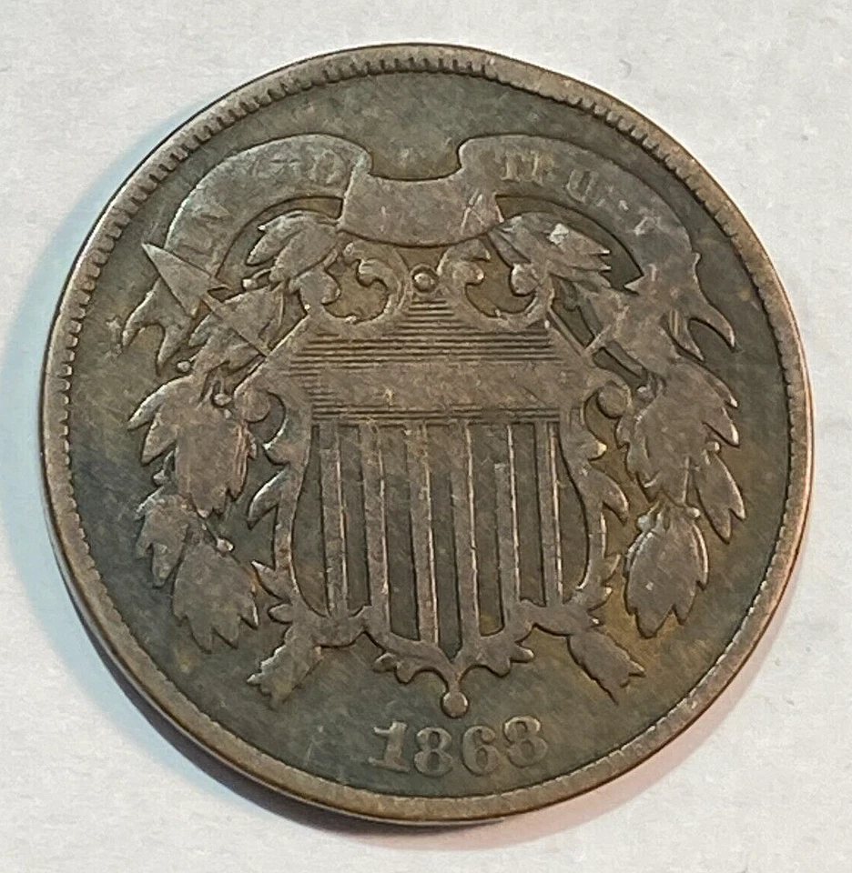1868 Two Cent Piece Nice Original Fine+ CHN - Image 1 of 2