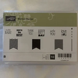 Stampin up! Montiertes Gummistempelset: Banner Geplänkel - Bild 1 von 4