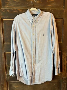 Men's Ralph Lauren Yarmouth 16 1/2 34 35 Light Blue Button Down Shirt Logo - Picture 1 of 6