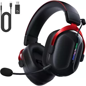 Wireless Gaming Headset, 2.4Ghz USB Gaming Headphones for PS5, PS4, PC, Fortnite - Picture 1 of 8