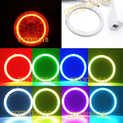 RGB LED halo rings for Yamaha Raider Road Star original headlight house DRL lamp - Image 1 of 4