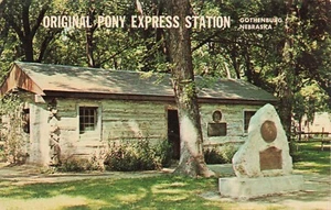 Original Pony Express Station, Gothenburg, Nebraska Vintage PC - Picture 1 of 2