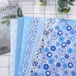 7pc Cotton Fabric DIY Assorted Squares Pre-Cut Quilt Quarters Bundle 25*25cm  - Picture 1 of 22