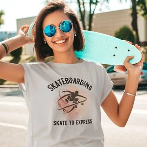 Skateboarding T-shirt, Retro Skateboard Shirt, Street Sport Shirt, Skater Gift - Picture 1 of 26