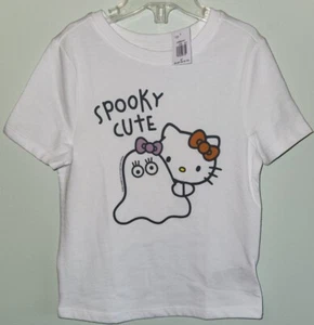 NUEVA Camiseta de Halloween Old Navy Girls 4T Hello Kitty Ghost ESPELUZNANTE LINDA Blanca #21122 - Imagen 1 de 1