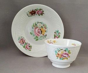NEW HALL PATTERN 1897 TEABOWL & SAUCER C1815-25 PAT PRELLER COLLECTION - Picture 1 of 6