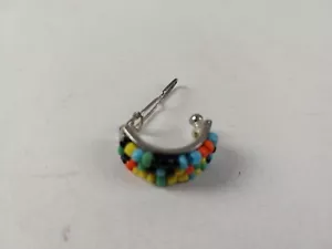 Native Americans Seed Bead Set Of 2 Hair Clips / Barrett Braid Accessories Sm - Picture 1 of 6