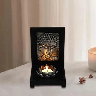Candelabro Buda, adorno coleccionable de esculturas porta luces de té Foto 1 de 4
