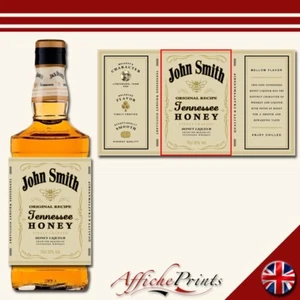 Personalisiertes Tennessee Honig Whiskey Etikett Bourbon individueller kratzfester Aufkleber - Bild 1 von 2