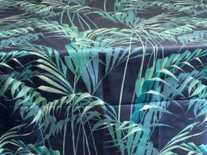 SANDERSON CURTAIN CUSHION FABRIC DESIGN Palm House 2.2mx FW INK/TEAL 100% COTTON - Picture 1 of 2