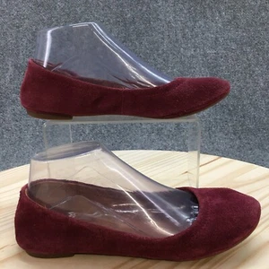 Lucky Brand Shoes Womens 7 Erin Ballet Flats Burgundy Suede Leather Round Toe - Picture 1 of 15