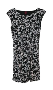 212 Collection Black/White Pullover Dress Sz S Stretch Sleeveless Gathered Side - Picture 1 of 3