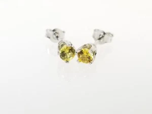 14K White Gold 1/3 CTTW Round Citrine Stud Earrings (AM1051145) - Picture 1 of 4