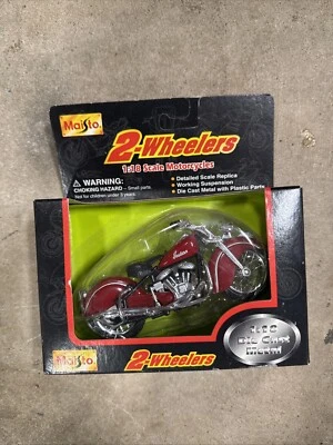 Vintage 1996 Maisto 2-wheelers 1/18 scale die cast METAL Indian motorcycle NOS - Image 1 of 4