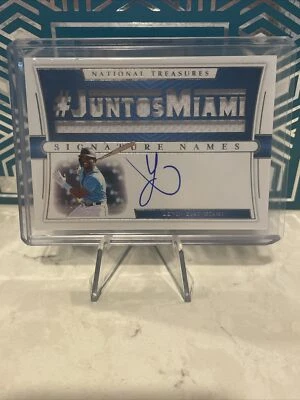 LEWIN DIAZ RC /99 ON CARD AUTO PATCH NATIONAL TREASURES 2021 - Image 1 of 2