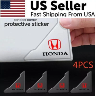 4pcs Clear Car Door Corner Cover Bumper Protector Anti-Scratch Sticker for Honda - Image 1 of 4