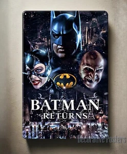 Batman Returns Movie Metal Poster Tin Sign - 20x30cm Plate - Picture 1 of 7