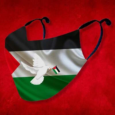 FREE PALESTINE Themed FACE MASK - With PM2.5 Filters Reusable UK GIFT Handmade - Image 1 of 4