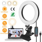 6 in Dimmable LED Ring Light with Clip USB Powered Selfie Desk Light For Laptop