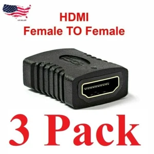 3X HDMI Female to Female Coupler Connector Extender Adapter Cable HDTV 1080P 4K - Picture 1 of 1