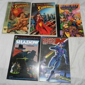 Lot of 10 Graphic Novels - Death of Superman, WildCats, The Shadow, Racer X, Mis - Picture 1 of 12