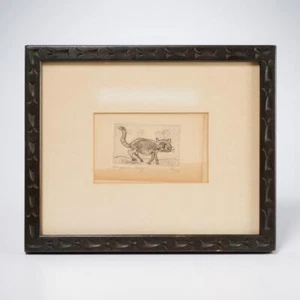 Benjamin Levy Cat Engraving Signed LE Matted Framed 9"h 11"l - Bild 1 von 3