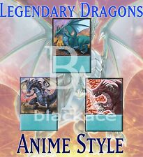 Legendary Dragons Set | 4kids Eye Timaeus Hermos Critias Anime Style Holo Yugioh