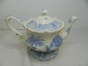 FIB Burton & Burton blau und elfenbein schicke Toiletten-Teekanne überbackener Fußsockel - Bild 1 von 24